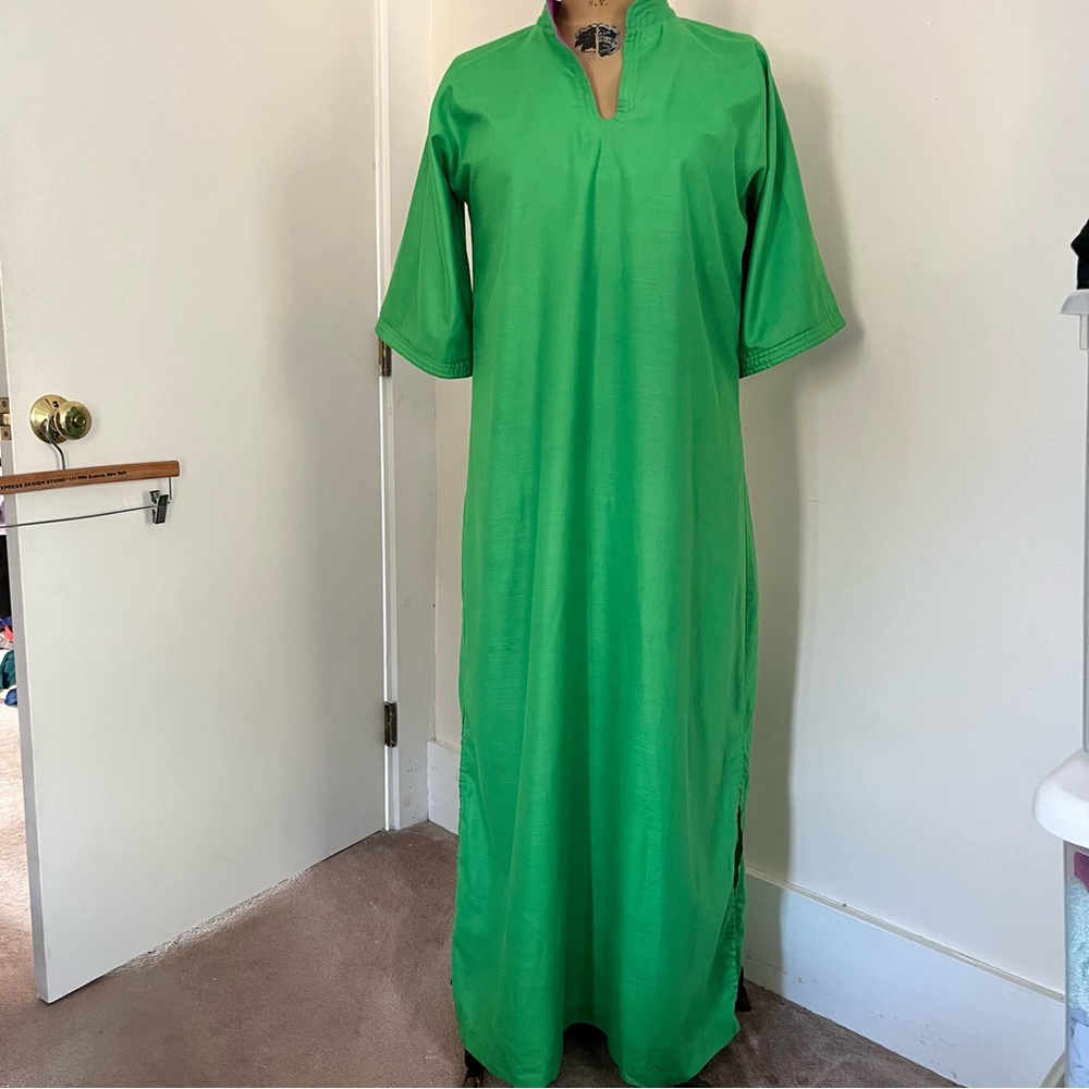Vintage Two Potato of Laguna Beach, Calif. 3/4 Sleeve Mandarin Collar Housedress